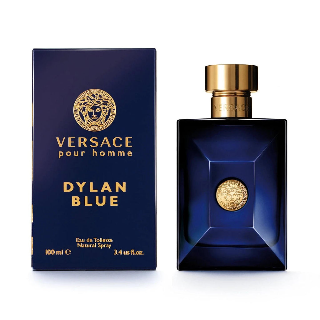 Frasco y Caja de Perfume Versace Dylan Blue Pour Homme de 100 ml
