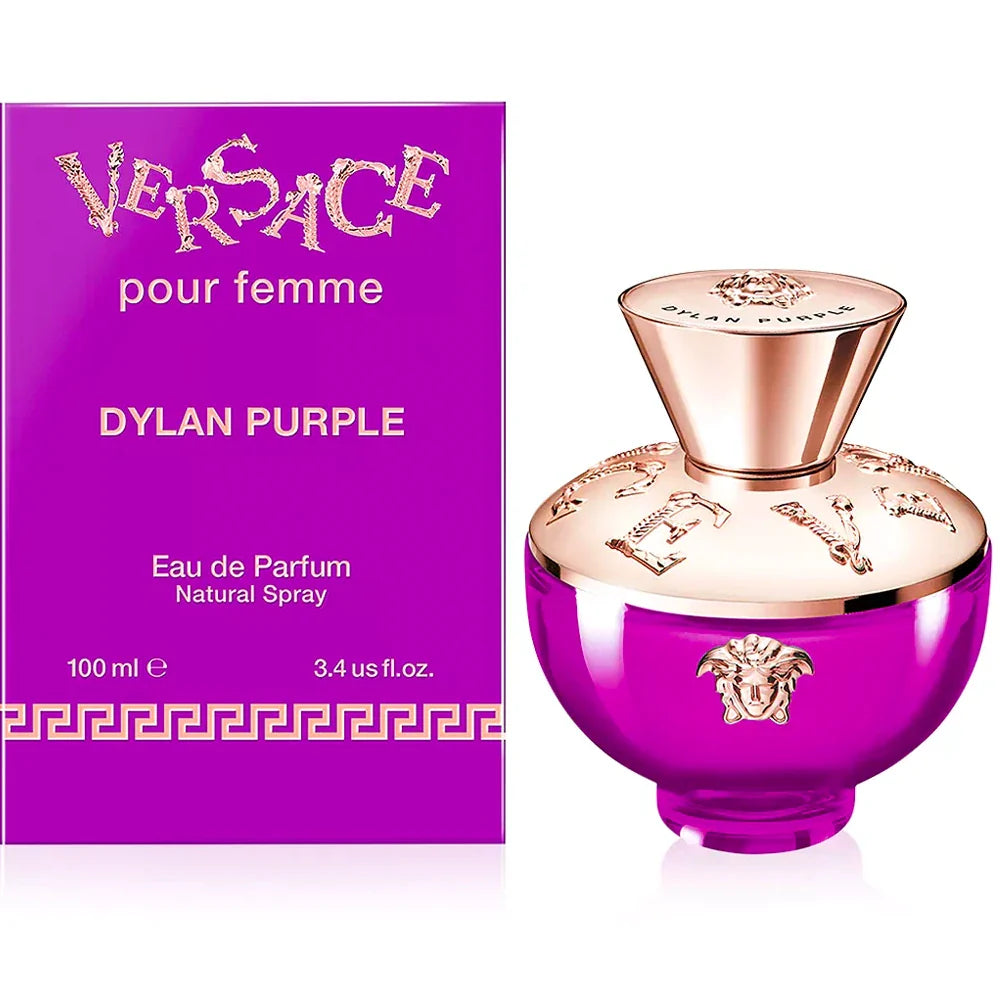 Caja y Frasco de Versace Pour Femme Dylan Purple EDP de 100ml